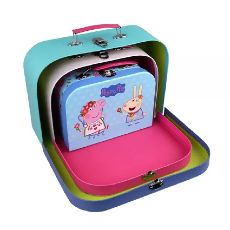 Barbo Toys Peppa Pig koferīšu komplekts 3 gab., dažādas krāsas, zēniem/meitenēm, mucveida soma
