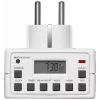 Viedā kontaktligzda MicroConnect GRUTIMER3 — iekštelpu taimera ligzda ar LCD, 110×81×78 mm, balta
