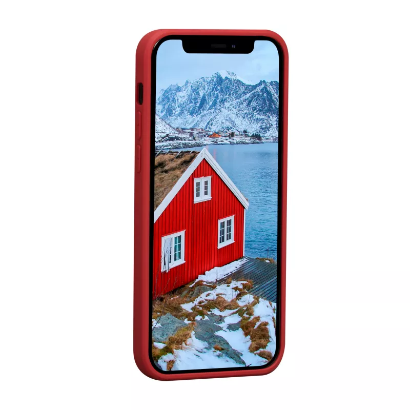 dbramante1928 Greenland ādas apvalks iPhone 12 mini — sarkans, piemērots 5,4 collu