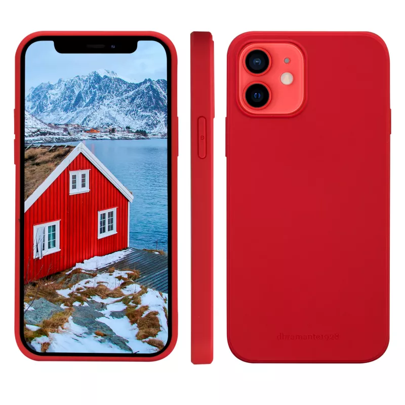 dbramante1928 Greenland ādas apvalks iPhone 12 mini — sarkans, piemērots 5,4 collu