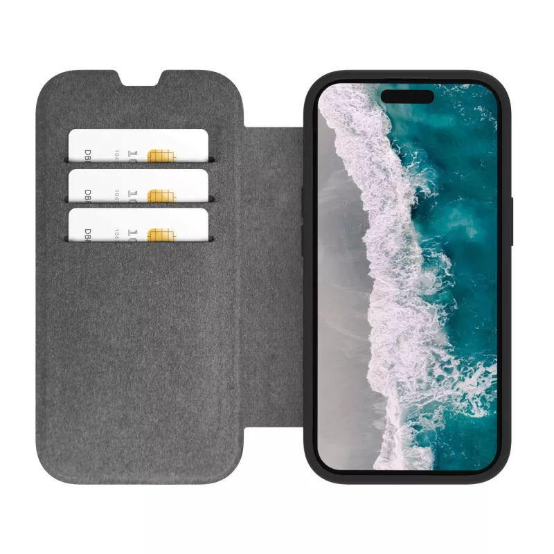 dbramante1928 Helsinki - Flip-Hlle fr Mobile Phone - Saderīga ar MagSafe - Kunststoff, veganes Leather - Schwar