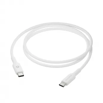 USB-C–USB-C kabelis 1 m, d bramante – balts