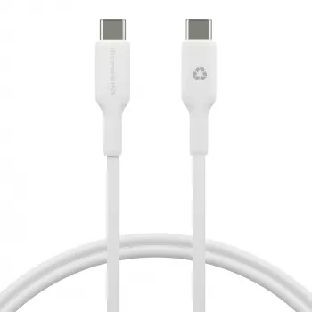 USB-C–USB-C kabelis 1 m, d bramante – balts