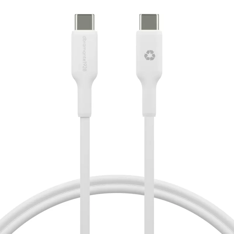 USB-C–USB-C kabelis 1 m, d bramante – balts