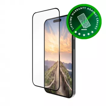 dbramante1928 eco-shield - iPhone 16 ProMax - Melns Edge, Apple, iPhone 16 ProMax, putekļu izturīgs, skrāpējumu izturīgs, melna, caurspīdīga, 1 gab.