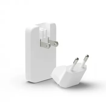 d bramante dbramante1928 Pro EU/US plāns lādētājs — USB-C 20 W + USB-A 18 W, balts, iekštelpu maiņstrāva