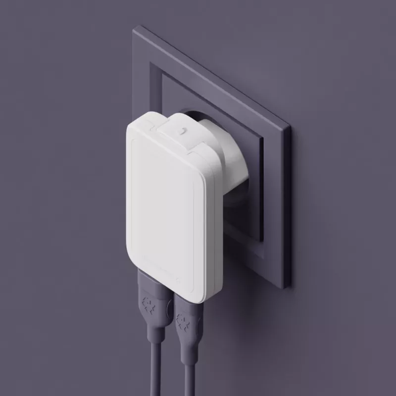 d bramante dbramante1928 Pro EU/US plāns lādētājs — USB-C 20 W + USB-A 18 W, balts, iekštelpu maiņstrāva