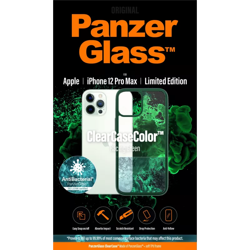 PanzerGlass ® ClearCaseColor™ iPhone 12 Pro Max - Racing zaļa Limited Edition