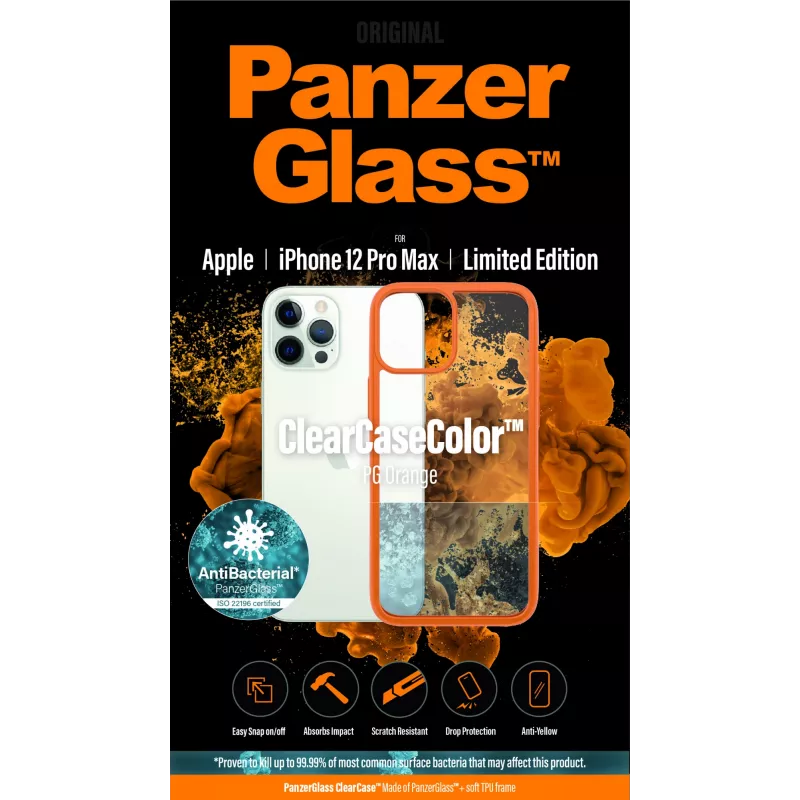 PanzerGlass ® ClearCaseColor™ iPhone 12 Pro Max - ® oranža Limited Edition