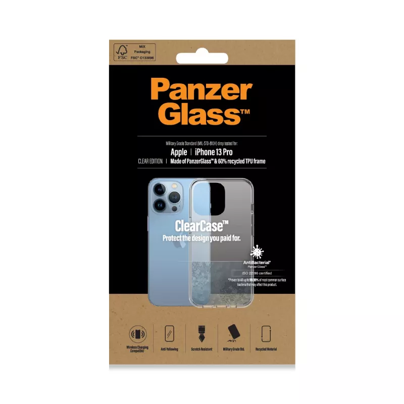 PanzerGlass ® ClearCase iPhone 13 Pro, vāciņš, Apple, Apple - iPhone 13 Pro, caurspīdīgs