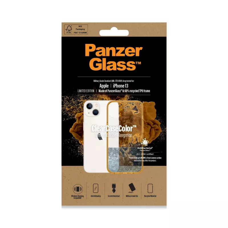 PanzerGlass ® ClearCaseColor™ iPhone 13 - Tangerine. Apvalka veids: Vāciņš, Zīmola saderība: Apple, Saderība: Apple - iPhone 13, Produkta krāsa: Oranža