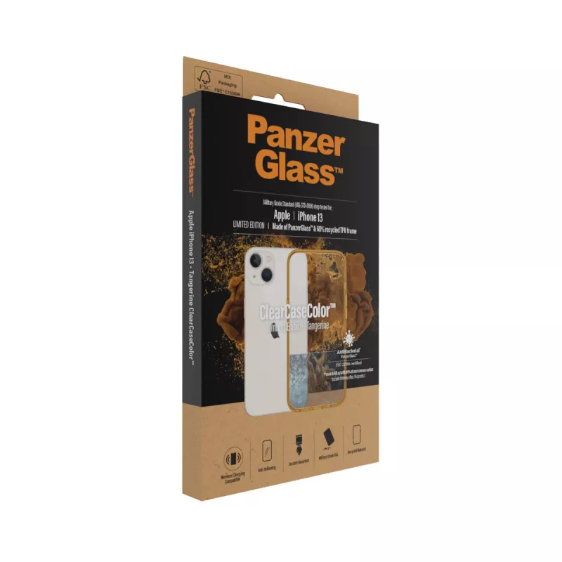 PanzerGlass ® ClearCaseColor™ iPhone 13 - Tangerine. Apvalka veids: Vāciņš, Zīmola saderība: Apple, Saderība: Apple - iPhone 13, Produkta krāsa: Oranža