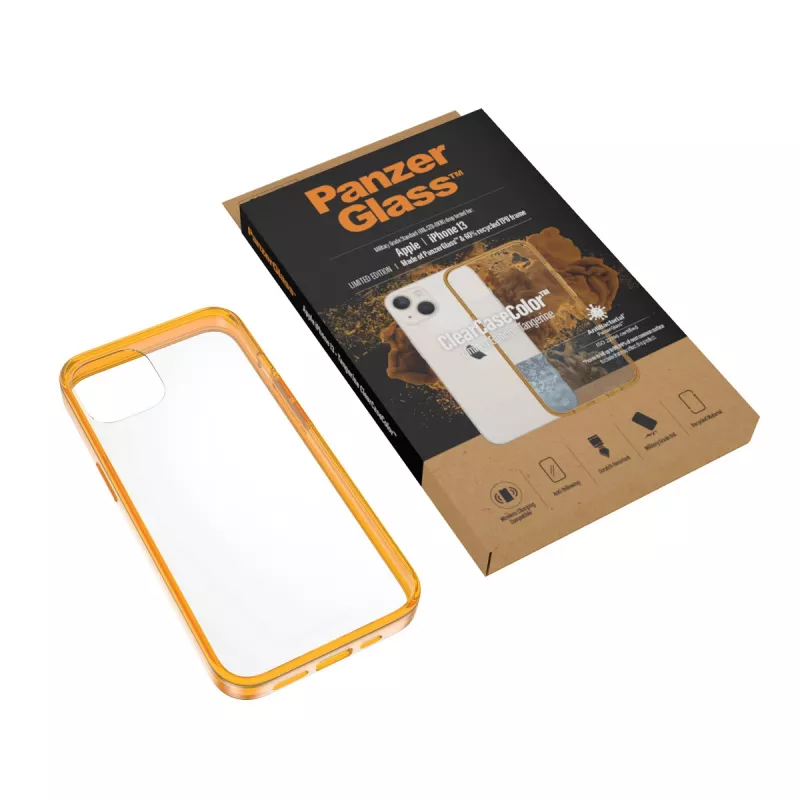 PanzerGlass ® ClearCaseColor™ iPhone 13 - Tangerine. Apvalka veids: Vāciņš, Zīmola saderība: Apple, Saderība: Apple - iPhone 13, Produkta krāsa: Oranža