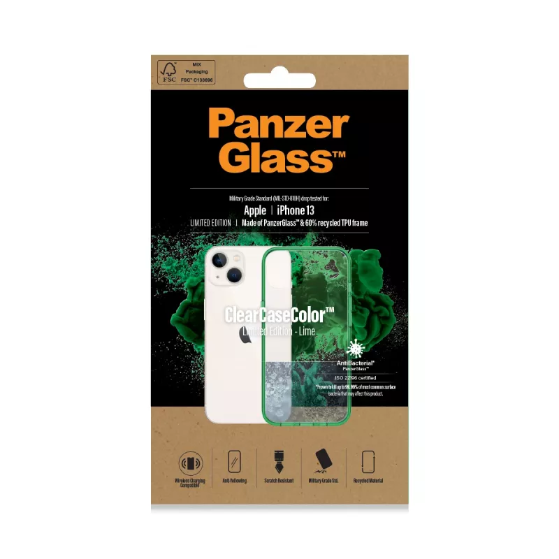PanzerGlass ClearCaseColor vāciņš Apple iPhone 13 Lime 0334