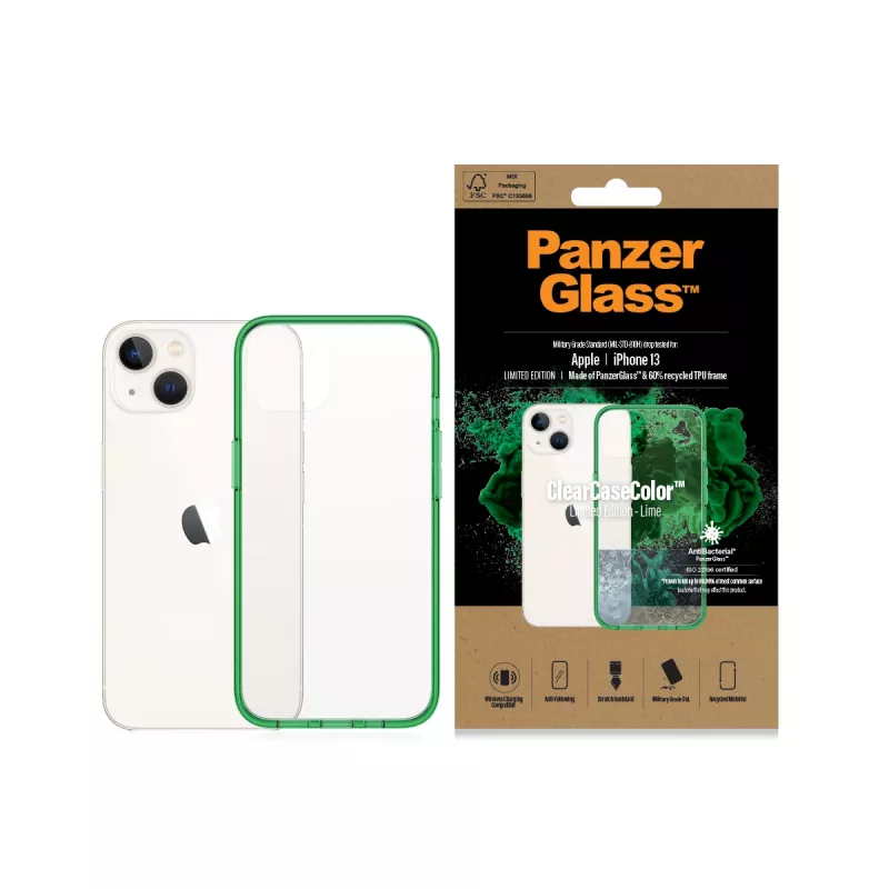 PanzerGlass ClearCaseColor vāciņš Apple iPhone 13 Lime 0334