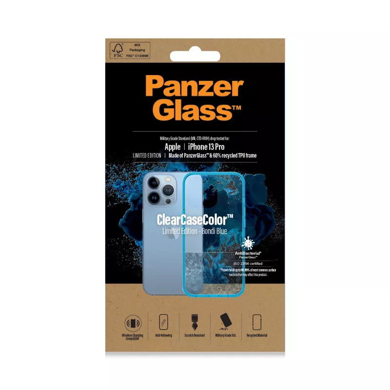 Vāciņš PanzerGlass ClearCaseColor iPhone 13 Pro Bondie Blue