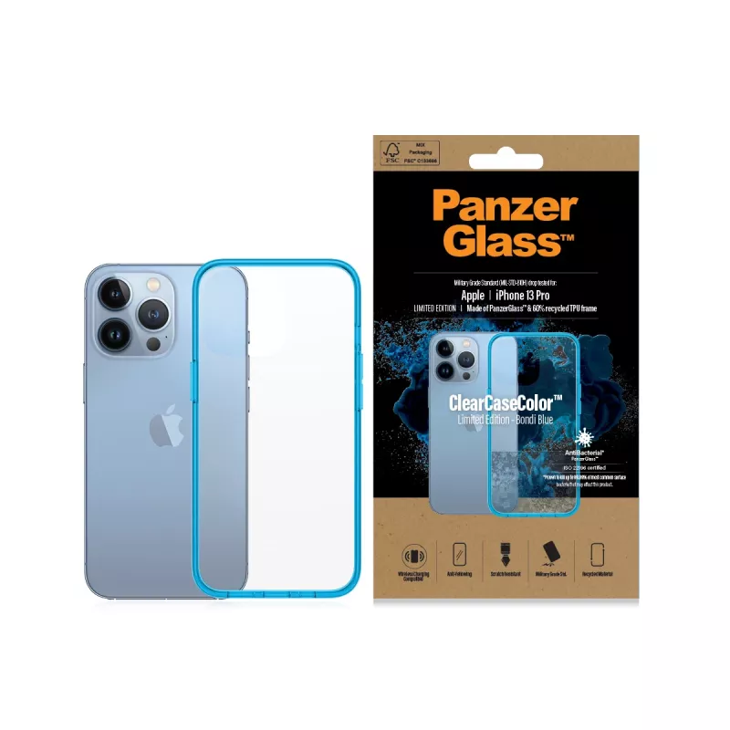 Vāciņš PanzerGlass ClearCaseColor iPhone 13 Pro Bondie Blue