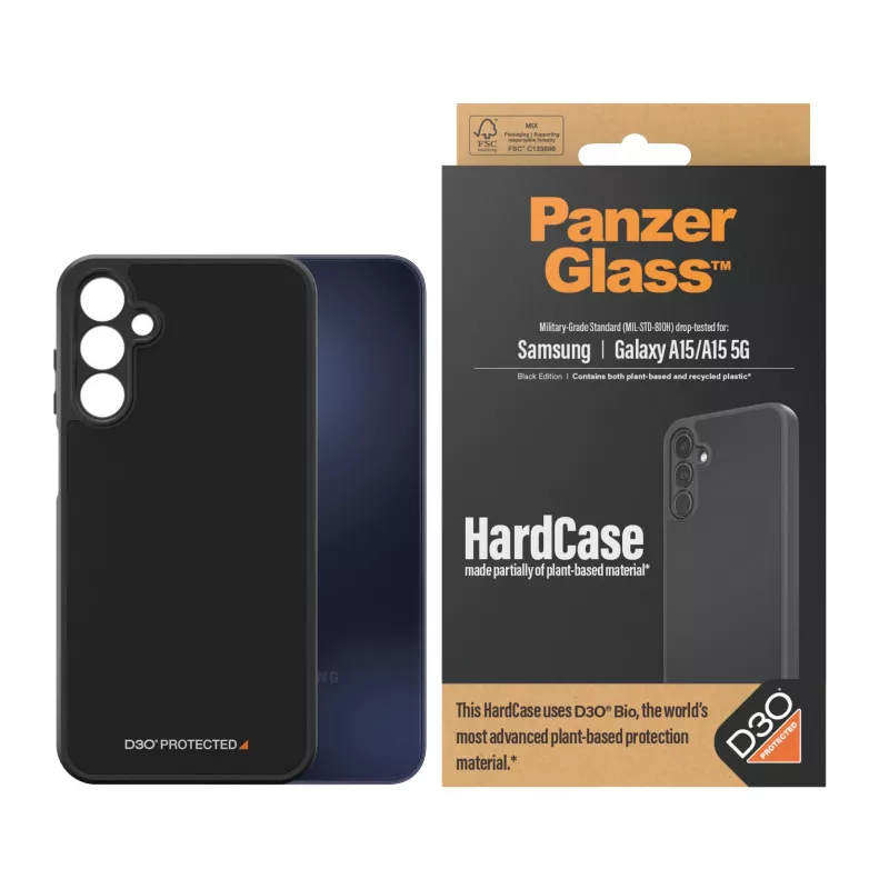 PanzerGlass ® HardCase Melns ar D3O® Samsung Galaxy A15 | A15 5G