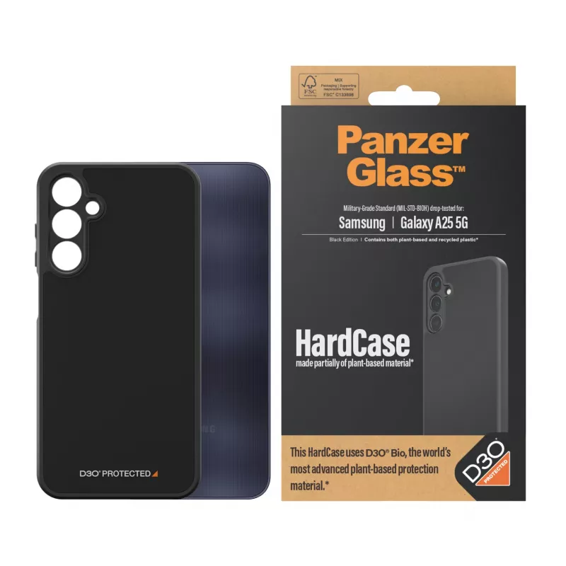 PanzerGlass® HardCase melns ar D3O® Samsung Galaxy A25 5G
