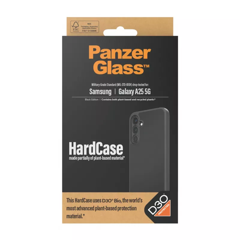 PanzerGlass® HardCase melns ar D3O® Samsung Galaxy A25 5G