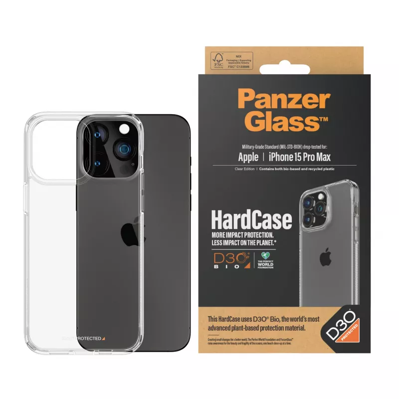 PanzerGlass ® HardCase caurspīdīgs ar D3O® iPhone 15 Pro Max