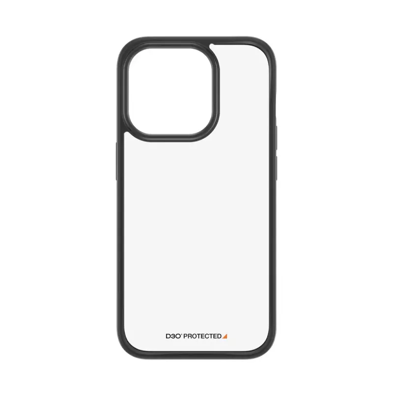 PanzerGlass® ClearCase caurspīdīgs ar melnu rāmi un D3O® iPhone 15 Pro
