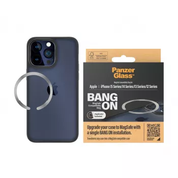 vāciņš PanzerGlass Bang On MagSafe Compatibility Ring for iPhone 12 13 14 15 Transparent