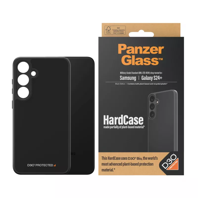 PanzerGlass ® HardCase Melns w. D3O® Samsung Galaxy S24+, vāciņš, Samsung, Samsung - Galaxy S24 Plus, Melns