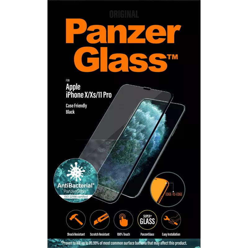 PanzerGlass ® ekrāna aizsargs iPhone 11 Pro | Xs | X | Apmales-malas
