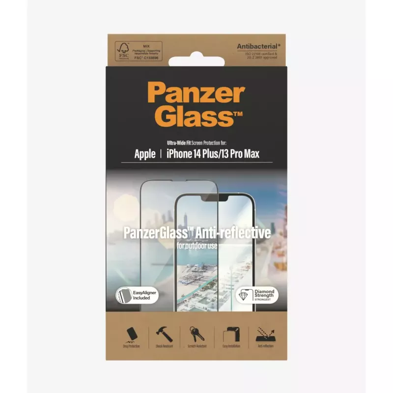 PanzerGlass ® pretatspīduma ekrāna aizsargs iPhone 14 Plus | 13 Pro Max | Ultra-Wide Fit ar EasyAligner