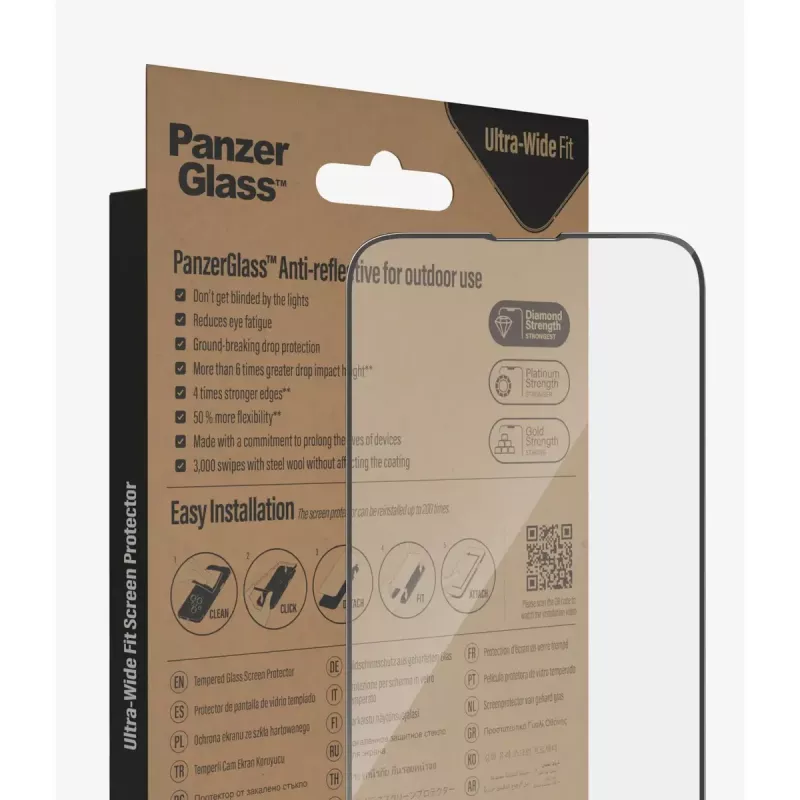 PanzerGlass ® pretatspīduma ekrāna aizsargs iPhone 14 Plus | 13 Pro Max | Ultra-Wide Fit ar EasyAligner