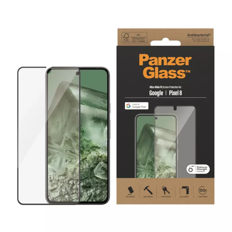 PanzerGlass ® ekrāna aizsargs Google Pixel 8 | Īpaši plata piegulēšana