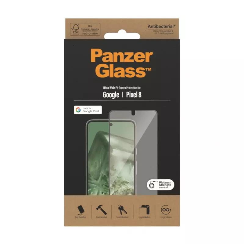 PanzerGlass ® ekrāna aizsargs Google Pixel 8 | Īpaši plata piegulēšana