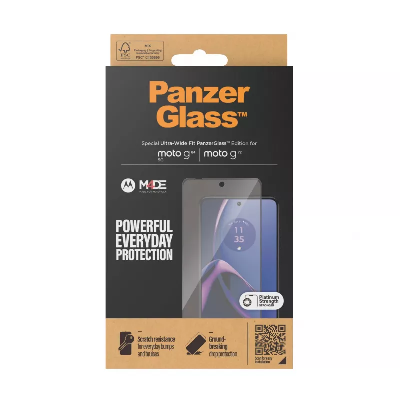 PanzerGlass ® ekrāna aizsargs Motorola moto g84 | g72 | Īpaši plašs pārklājums