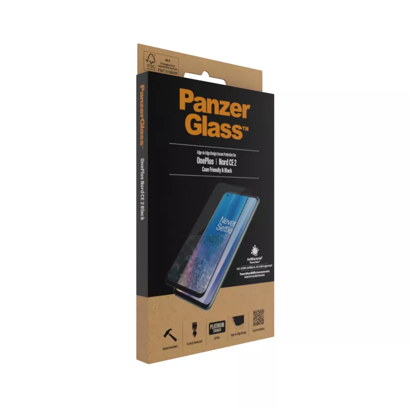 Ekrāna aizsargs PanzerGlass OnePlus Nord 2 CE Scratch Shock Anti-bacterial