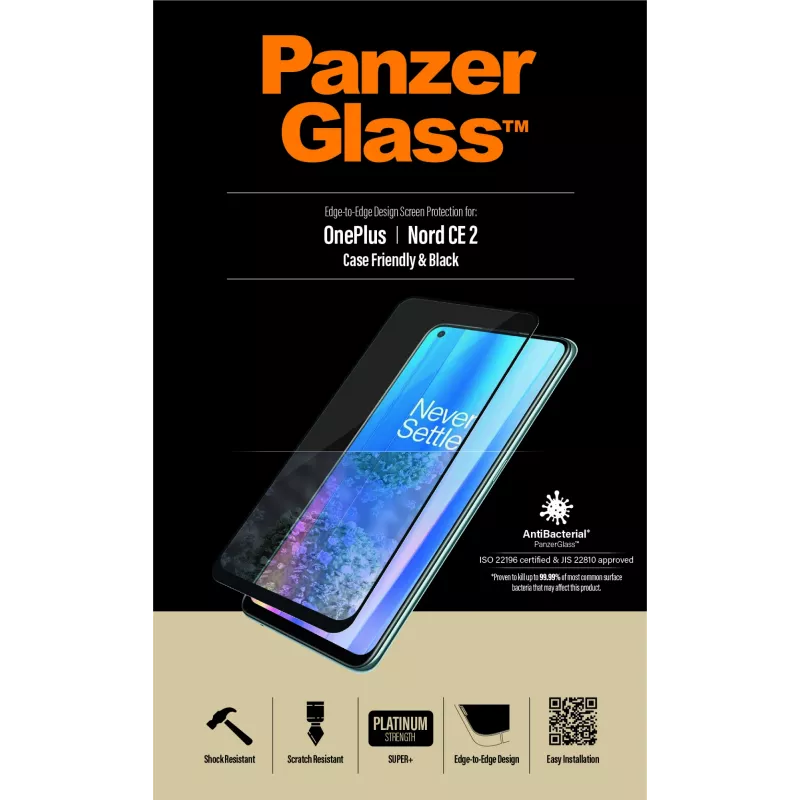 Ekrāna aizsargs PanzerGlass OnePlus Nord 2 CE Scratch Shock Anti-bacterial