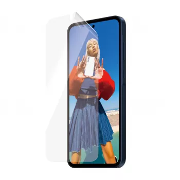Ekrāna aizsargs PanzerGlass MATRIX ar D3O Samsung Galaxy A35 5G — īpaši plats PET, sausā uzstādīšana, 1 gab., caurspīdīgs