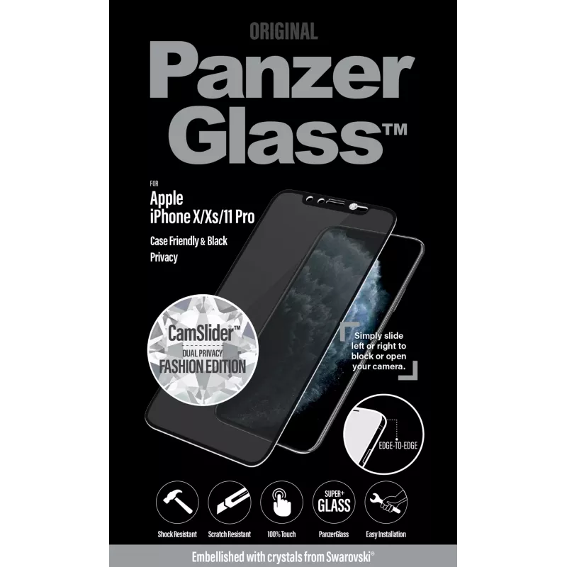 PanzerGlass® privātuma ekrāna aizsargs iPhone 11 Pro | Rotāts ar Swarovski® kristāliem | No malas līdz malai