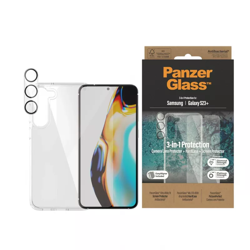 PanzerGlass Booklet vāciņš priekš iPhone 14 Pro 6.1 inch — aizsargājošs lapveida vāciņš, melns/baltss