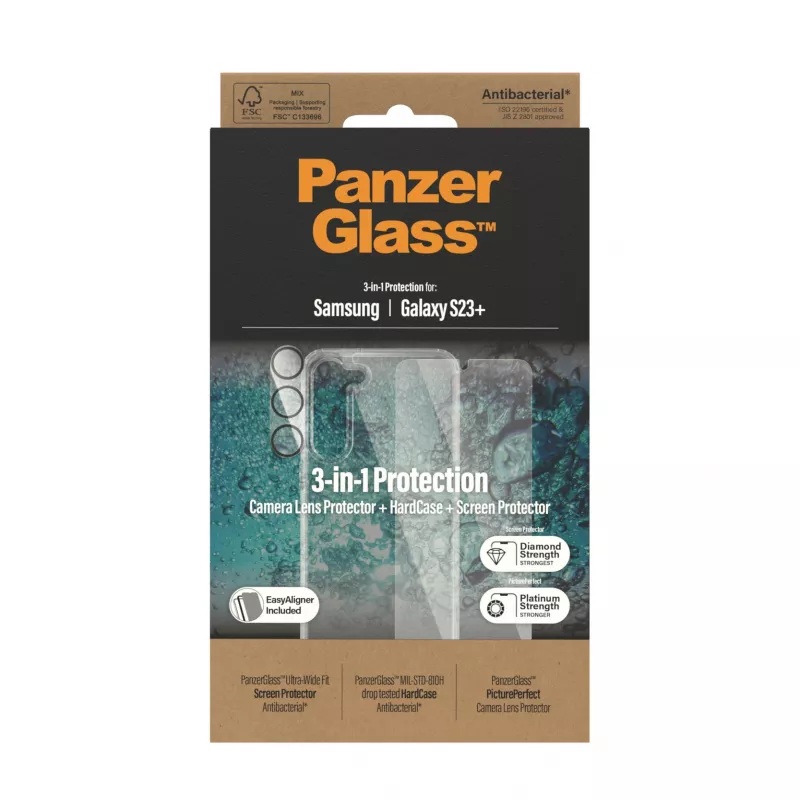 PanzerGlass Booklet vāciņš priekš iPhone 14 Pro 6.1 inch — aizsargājošs lapveida vāciņš, melns/baltss
