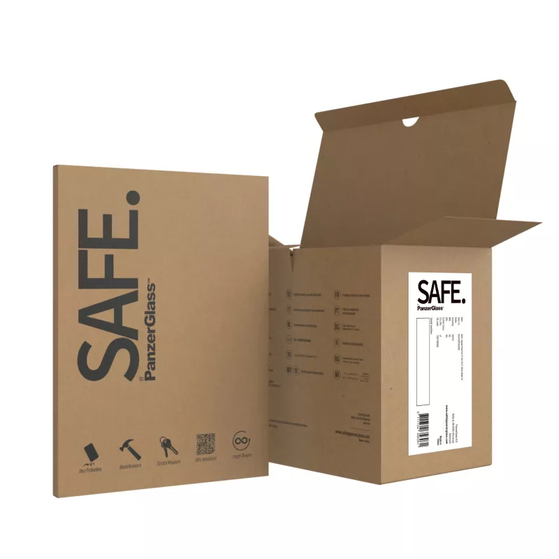 PanzerGlass SAFE. by ® ekrāna aizsargs iPad Pro 11'' (2018, 2020-2022) | Air 10.9'' (2020,2022) | Īpaši plats piemērots | Komplekts