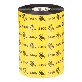 Zebra 3400 Vaska-sveķu termolente 450 m Melna