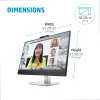 HP E27m G4 QHD USB-C konferenču monitors, datora monitors 68,6 cm (27 collas) 2560 x 1440 pikseļi Quad HD LCD, melns, sudrabots