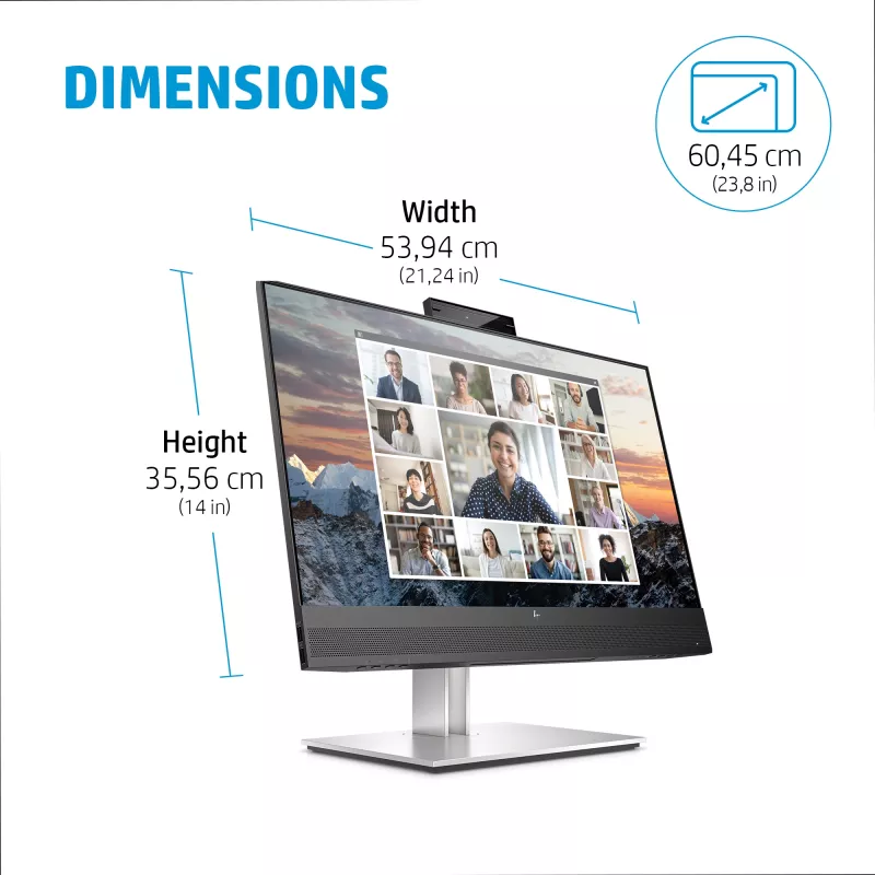HP E24m G4 datora monitors 60,5 cm (23,8 collas) 1920 x 1080 pikseļi Full HD Melns, Sudraba