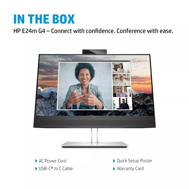 HP E24m G4 datora monitors 60,5 cm (23,8 collas) 1920 x 1080 pikseļi Full HD Melns, Sudraba