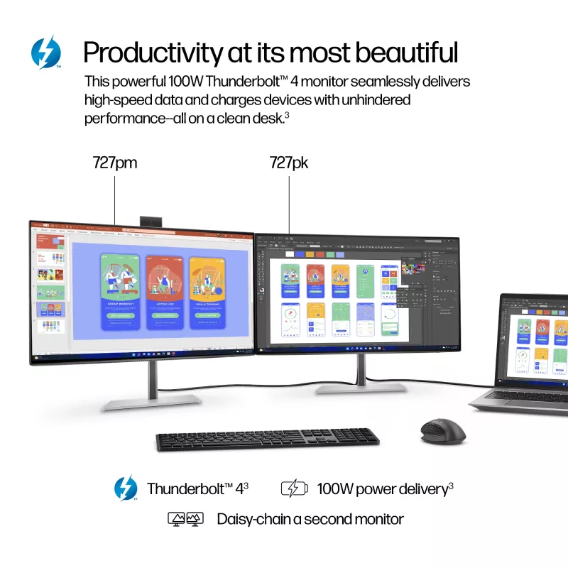 HP Series 7 Pro 27 collu 4K Thunderbolt 4 monitors – 727pk