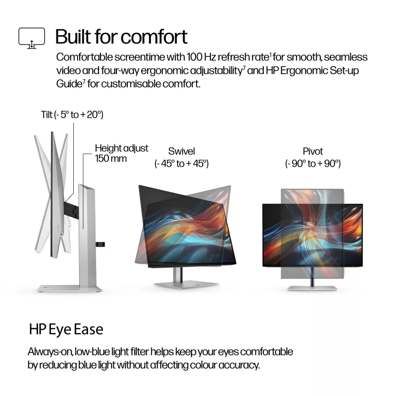 HP Series 7 Pro 24 collu WUXGA USB-C monitors - 724pu, bez PVC