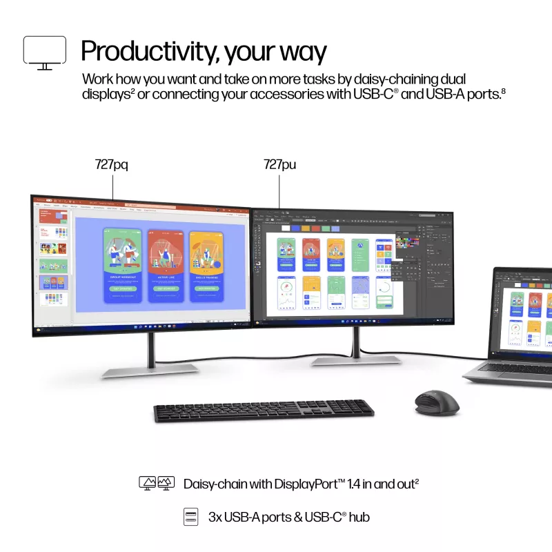 HP Series 7 Pro 27 collu QHD monitors - 727pq bez PVC