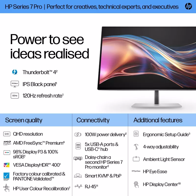 Monitors HP Series 7 Pro 27 collas QHD Thunderbolt 4 2560 x 1440