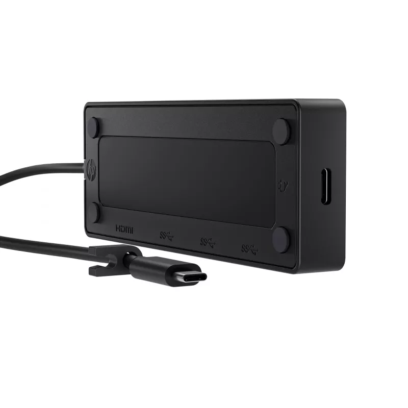 USB-C Travel Hub G3 — HP, USB 3.2 Gen 2 Type-C resursdators, HDMI, USB-A, strāvas padeve līdz 65 W, 116×41.9×14.5 mm